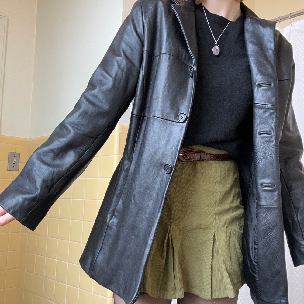 Jones New York vintage black leather jacket